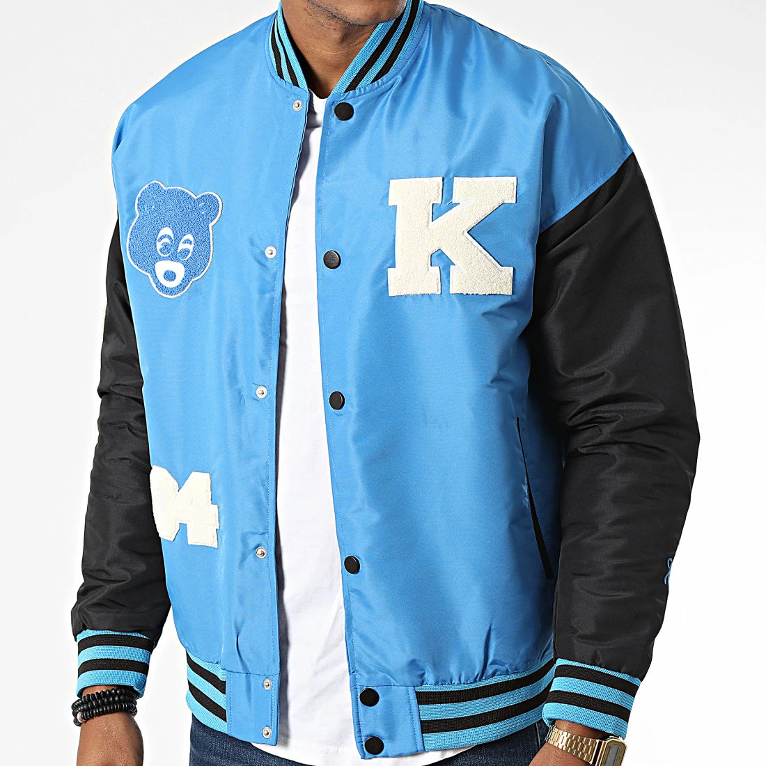 Acheter 😀 Veste Teddy LL2019 Bleu Clair Noir de Ikao 💯 5 Acheter 😀 Veste Teddy LL2019 Bleu Clair Noir de Ikao 💯 – Image 3