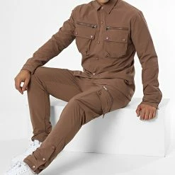 Grosses soldes ❤️ Ensemble Cargo LL682 Marron de Ikao 🌟