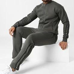 Coupon 😍 Ensemble De Survetement LL683 Kaki Foncé de Ikao 👏