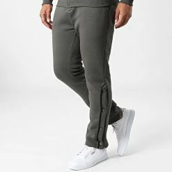 Coupon 😍 Ensemble De Survetement LL683 Kaki Foncé de Ikao 👏 -Ikao Soldes Boutique ikao 341963 LL683 KHAKI 20221007T154300 04