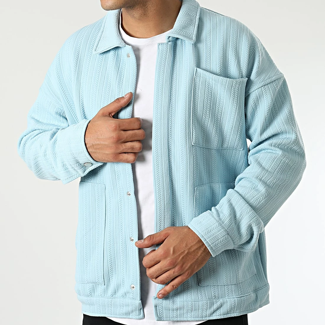 Meilleure affaire 🔥 Surchemise Manches Longues LL726 Bleu Clair de Ikao 🔥 3 Meilleure affaire 🔥 Surchemise Manches Longues LL726 Bleu Clair de Ikao 🔥