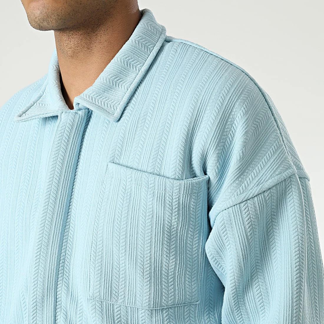 Meilleure affaire 🔥 Surchemise Manches Longues LL726 Bleu Clair de Ikao 🔥 4 Meilleure affaire 🔥 Surchemise Manches Longues LL726 Bleu Clair de Ikao 🔥 – Image 2