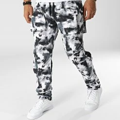 Sortie ❤️ Pantalon Cargo LL724 Blanc Gris de Ikao 🥰