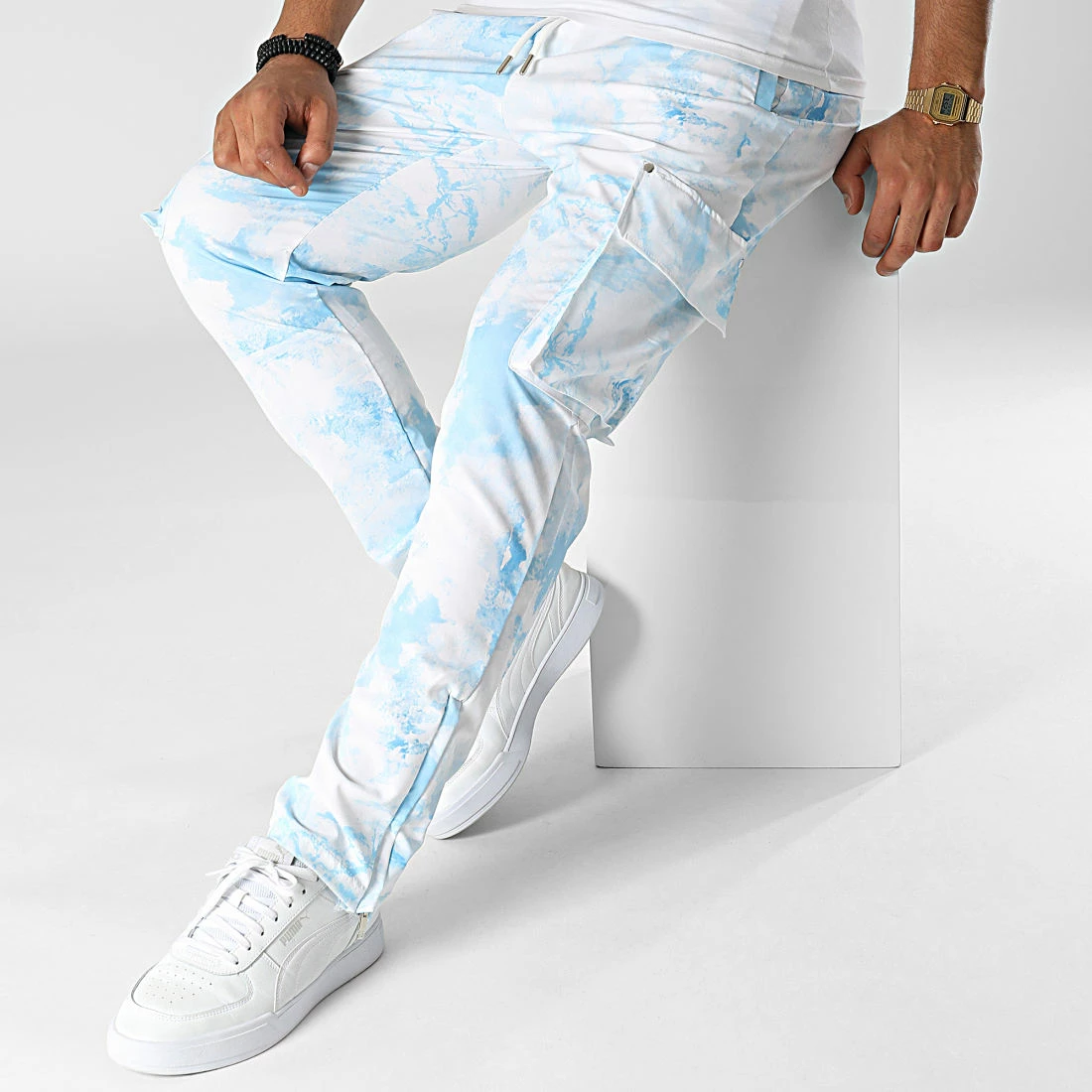 Meilleur prix 🧨 Pantalon Cargo LL723 Bleu Ciel Blanc de Ikao 🌟 5 Meilleur prix 🧨 Pantalon Cargo LL723 Bleu Ciel Blanc de Ikao 🌟 – Image 3