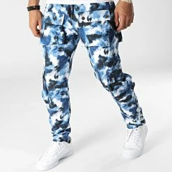 Le moins cher 💯 Pantalon Cargo LL724 Bleu Marine de Ikao 🧨