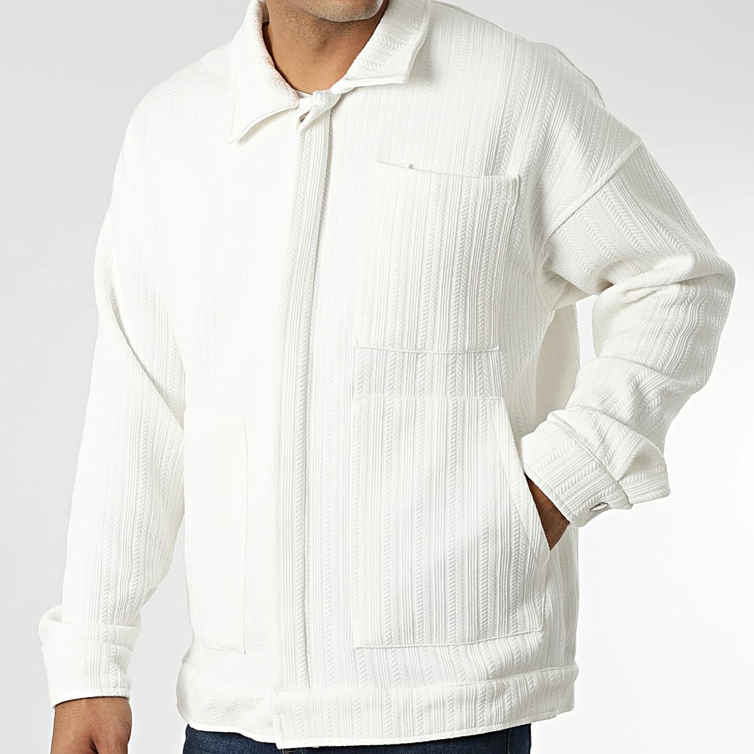 Meilleur prix 😀 Surchemise Manches Longues LL726 Blanc de Ikao 😉 5 Meilleur prix 😀 Surchemise Manches Longues LL726 Blanc de Ikao 😉 – Image 3