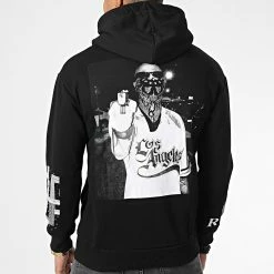 Nouveau 🔥 Sweat Capuche LL528 Noir de Ikao ❤️