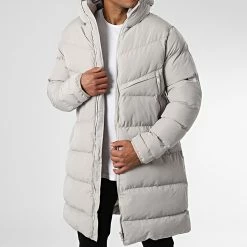 Meilleure affaire 🥰 Doudoune Longue A Capuche LL2019 Gris de Ikao ❤️