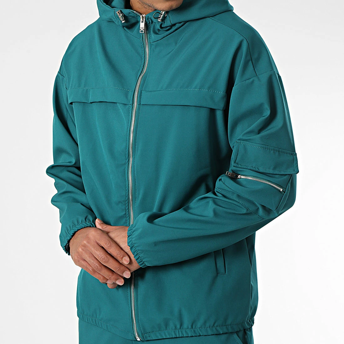 Remise ⭐ Ensemble Sweat Zippé Capuche Et Pantalon Cargo LL715 Vert de Ikao 🛒 5 Remise ⭐ Ensemble Sweat Zippé Capuche Et Pantalon Cargo LL715 Vert de Ikao 🛒 – Image 3