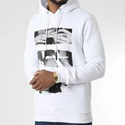 Meilleur prix ⌛ Sweat Capuche LL544 Blanc de Ikao 🤩 -Ikao Soldes Boutique ikao 345845 LL544 WHITE 20221031T141326 03