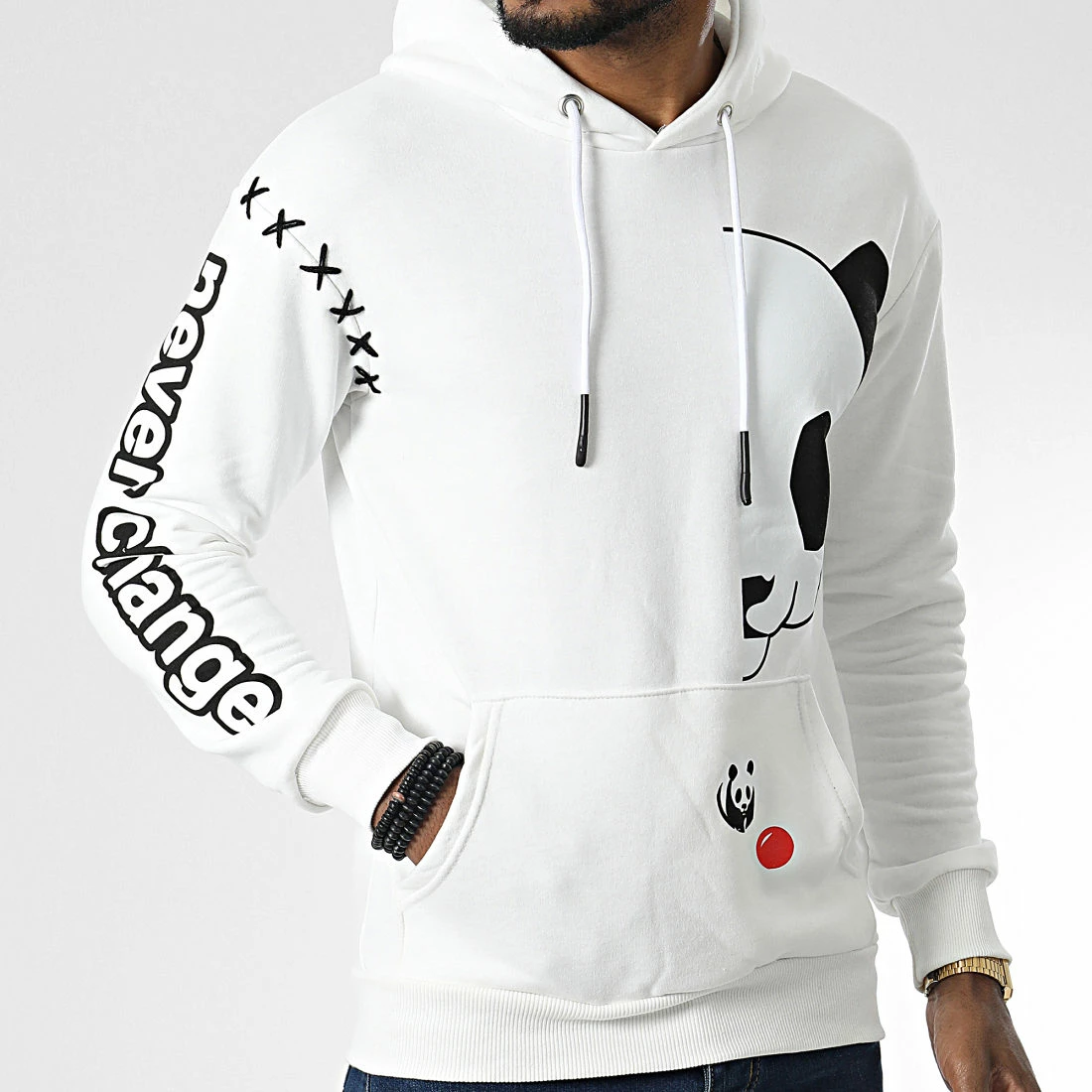 Bon marché 👍 Sweat Capuche LL533 Blanc de Ikao 🔔 3 Bon marché 👍 Sweat Capuche LL533 Blanc de Ikao 🔔