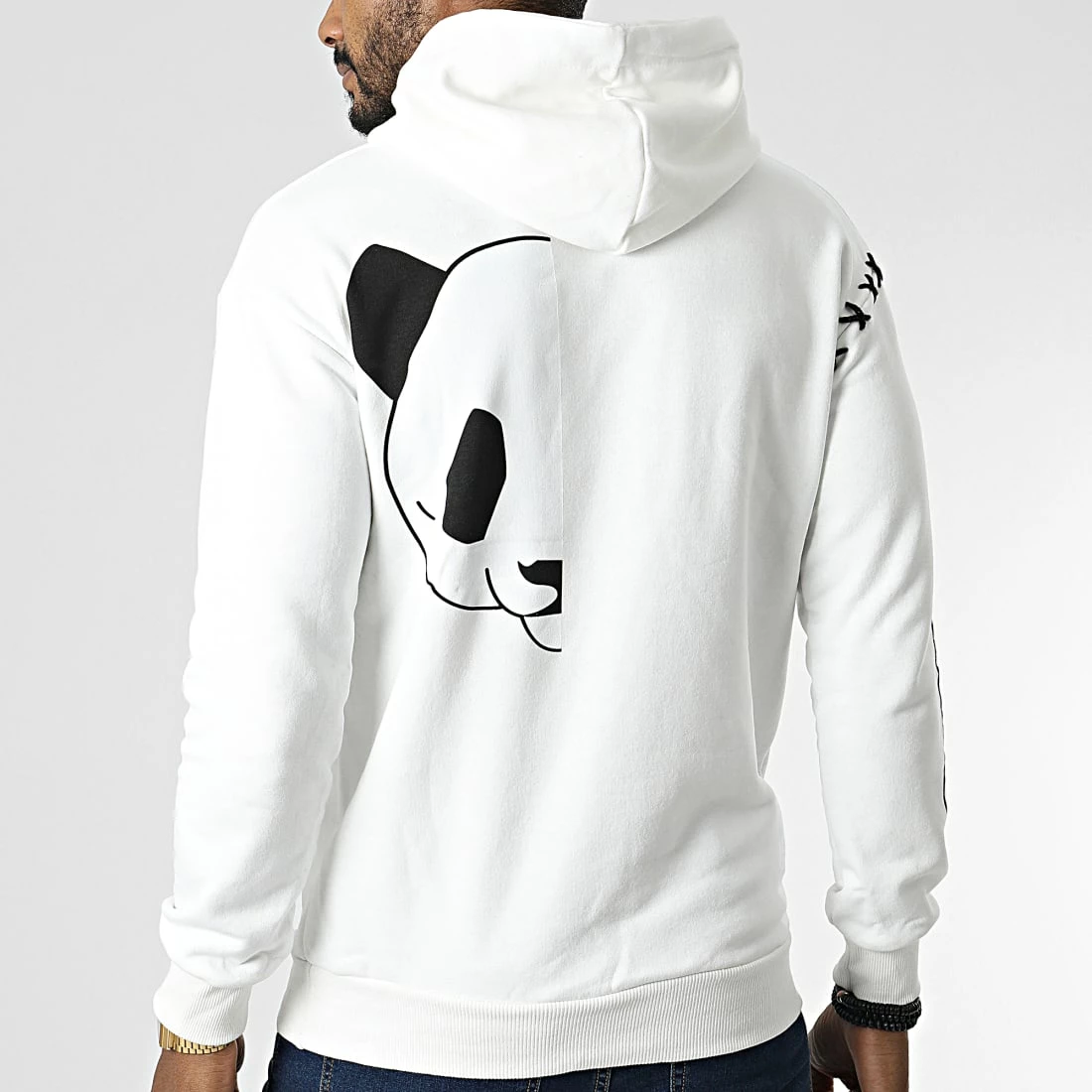 Bon marché 👍 Sweat Capuche LL533 Blanc de Ikao 🔔 6 Bon marché 👍 Sweat Capuche LL533 Blanc de Ikao 🔔 – Image 4