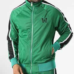 Nouveau 😉 Ensemble De Survetement A Bandes LL722 Vert de Ikao ❤️ -Ikao Soldes Boutique ikao 345856 LL722 GREEN 20221103T115547 03