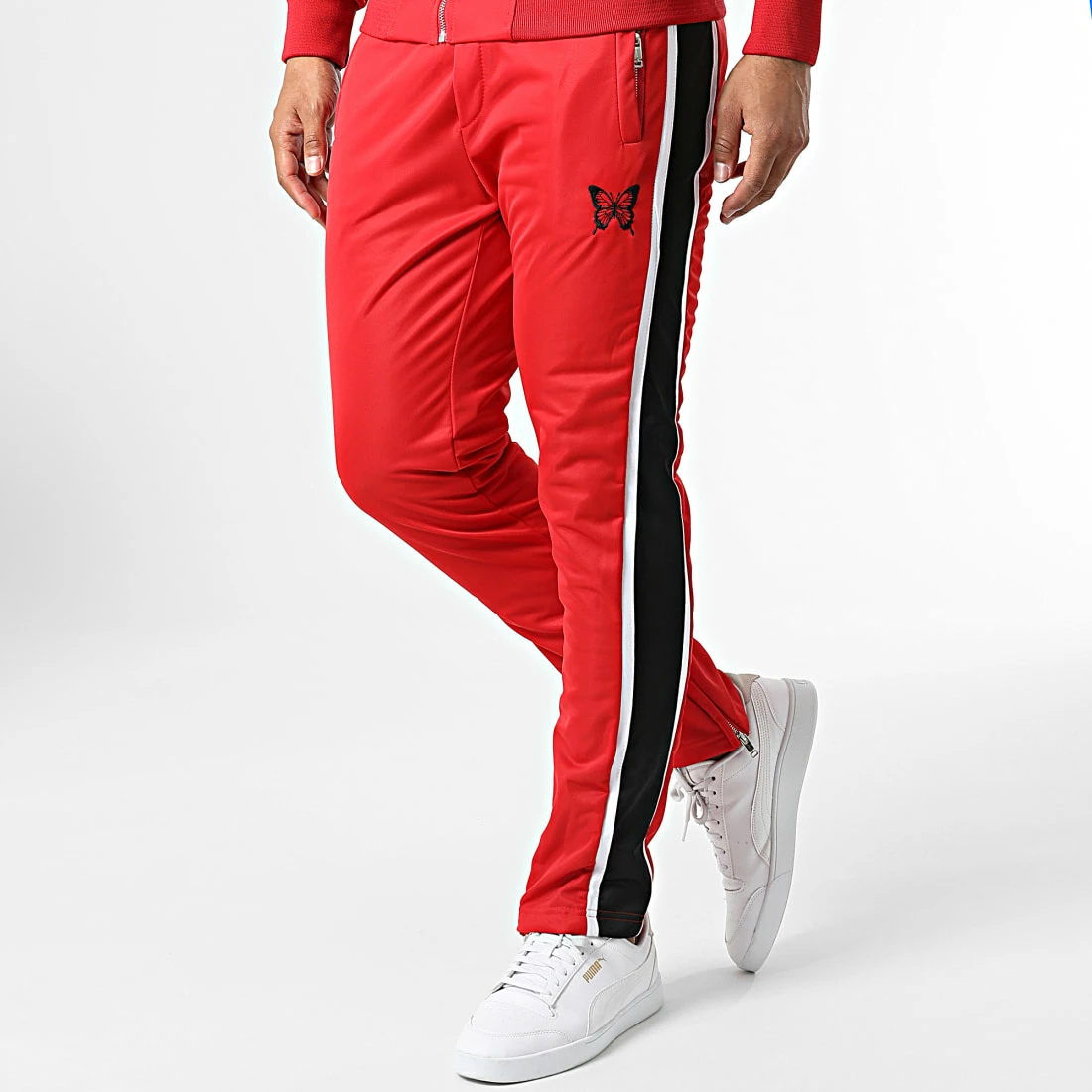 Promo 👍 Ensemble De Survetement A Bandes LL722 Rouge de Ikao 🎁 6 Promo 👍 Ensemble De Survetement A Bandes LL722 Rouge de Ikao 🎁 – Image 4