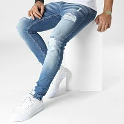 Meilleure affaire 👏 Jean Slim LL2000061 Bleu Wash de Ikao 😀 -Ikao Soldes Boutique ikao 345884 LL2000061 BLUE 20221108T143854 03