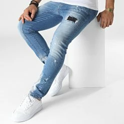 Sortie 🎉 Jean Slim LL2000067 Bleu Wash de Ikao 🧨 -Ikao Soldes Boutique ikao 345889 LL2000067 BLUE 20221108T142120 03