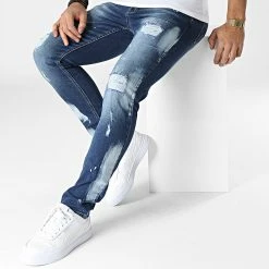 Sortie 👏 Jean Slim LL2000063 Bleu Denim de Ikao 🔥 -Ikao Soldes Boutique ikao 345892 LL2000063 DARK BLUE 20221108T143923 03