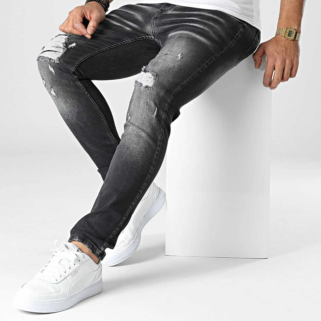 De gros ✨ Jean Slim LL2000071 Noir de Ikao 🌟 5 De gros ✨ Jean Slim LL2000071 Noir de Ikao 🌟 – Image 3