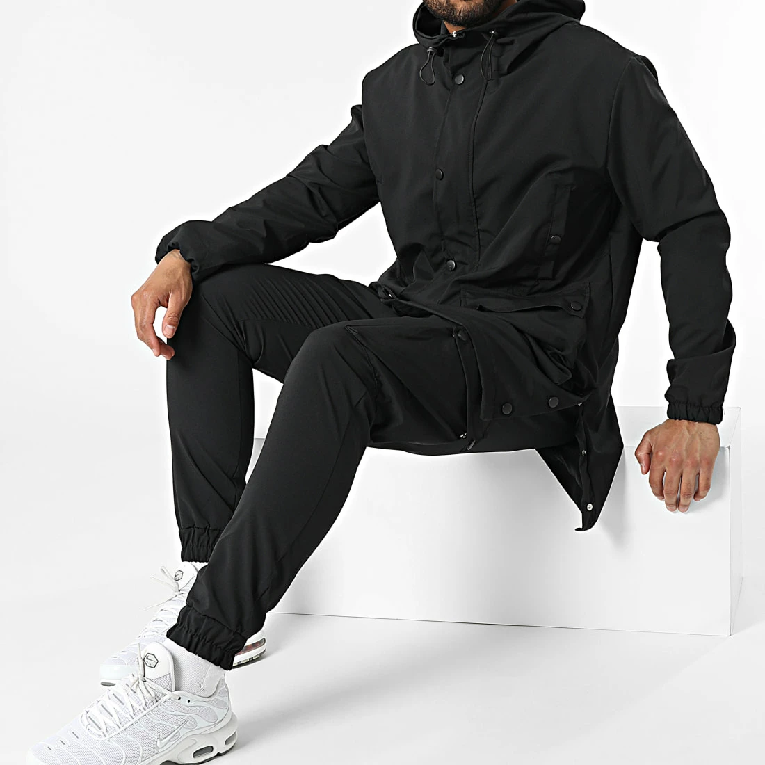 Bon marché 💯 Ensemble Veste Zippée Capuche Et Pantalon Jogging LL559 Noir de Ikao ✨ 4 Bon marché 💯 Ensemble Veste Zippée Capuche Et Pantalon Jogging LL559 Noir de Ikao ✨ – Image 2